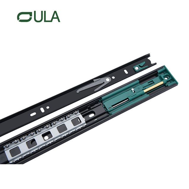 Professionelle Herstellung 45 mm Teleskopkugellager Weiche Nahe Schubladen Rutschschiene für Küchenhotel Lagerhaus