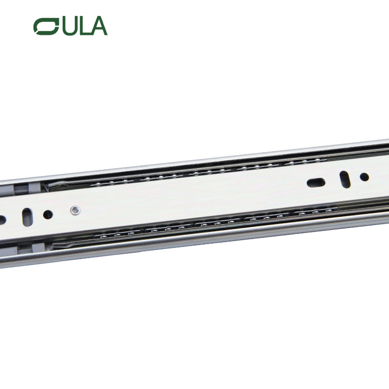 Hochwertige schwarze Edelstahl- und Eisenschubladen-Schienenweiche Weiche Closing-Taste-to-Open-Design für Küchen- und Hotelmöbel