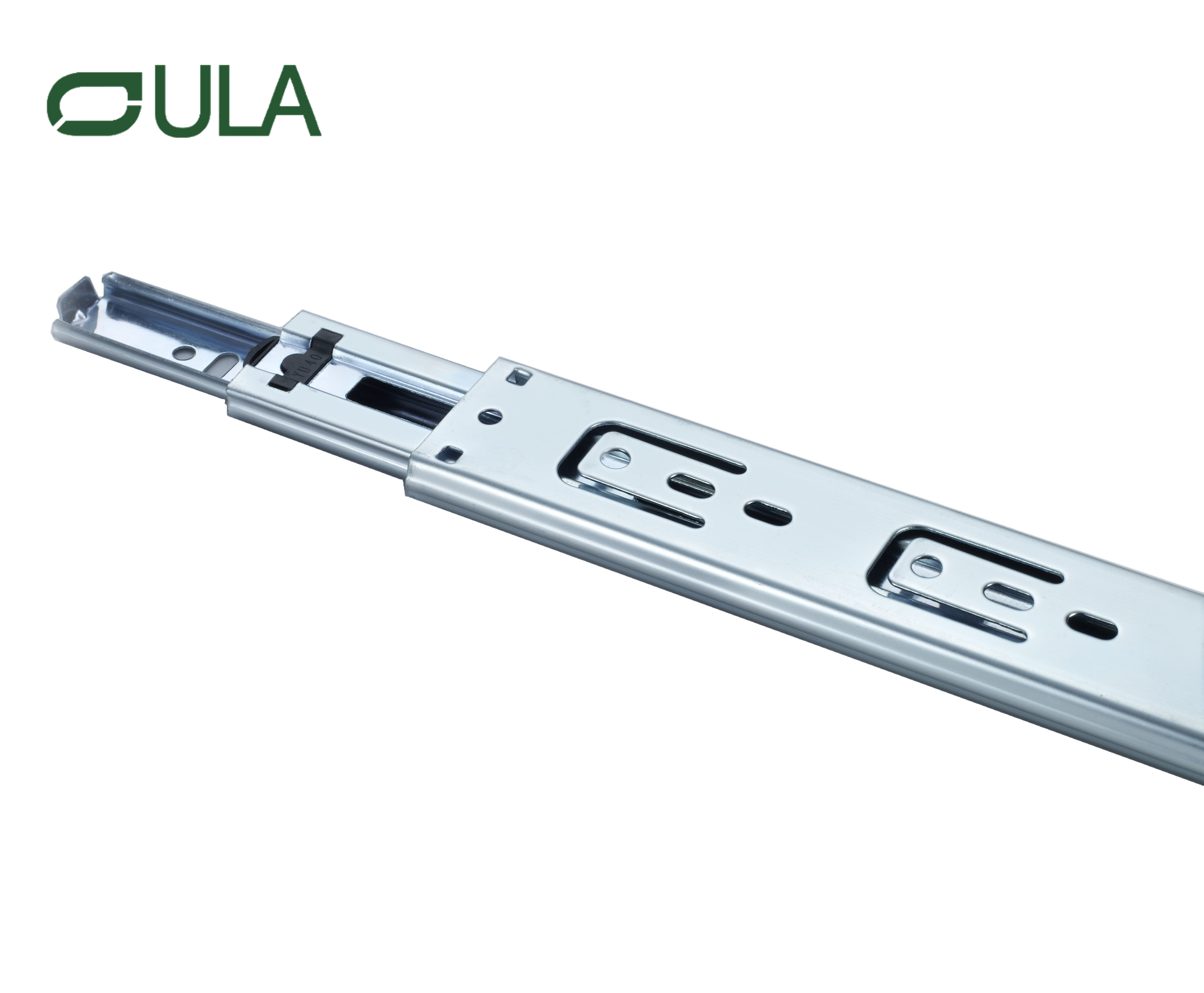 40 mm Breite Teleskopkugellager Zink/Schwarz gepunktete Finish-Schubladen Runner Folie 3-facher Verlängerung Schublade Folie