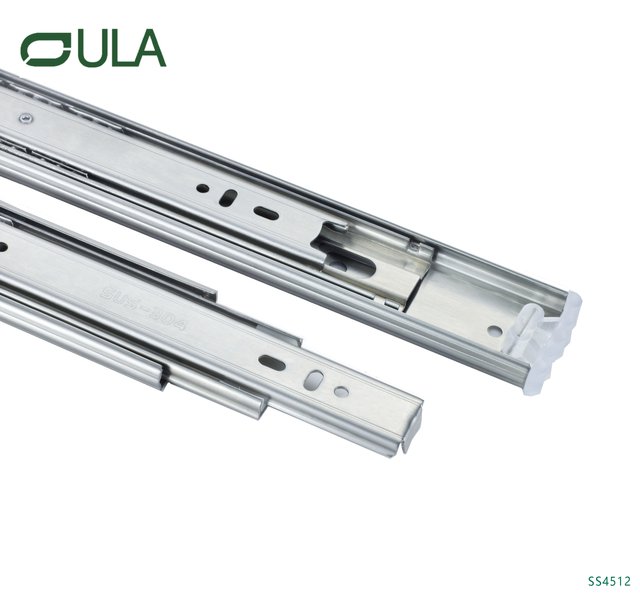 Edelstahl -Hochleistungskugellagerschubladen 3 -fach dreifache Dreifachverlängerungsschubladenrutschen