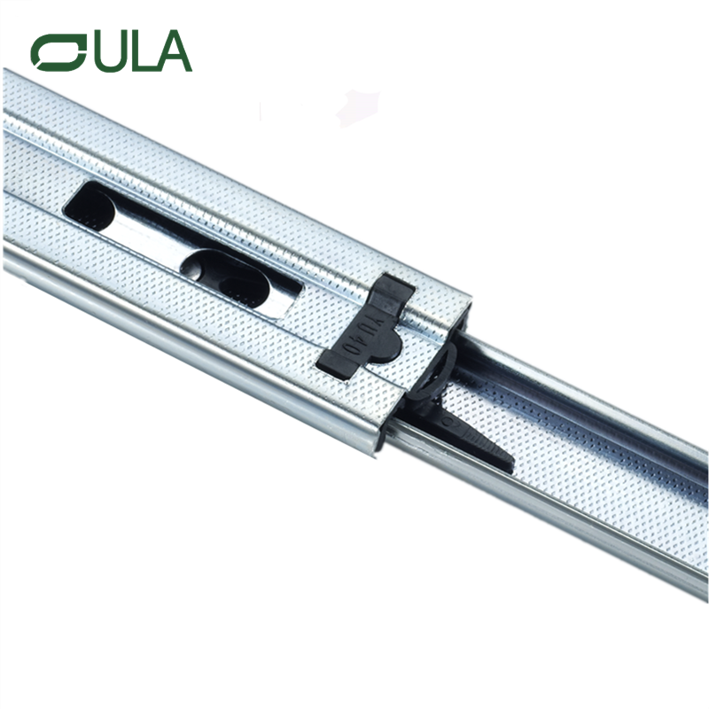 40-mm-Teleskopkanal-Werkzeugkasten-Zink-Finish-Kugellager-Schubladenschiene 