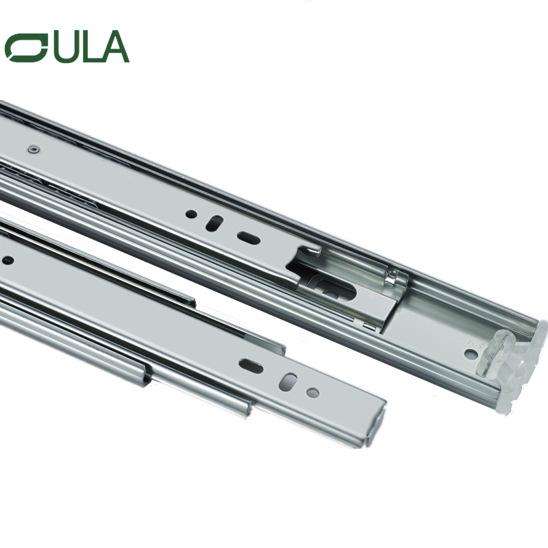 Telescopic Channel Heavy Duty Black Finish Kugellagelschublade Schieber Gepassungsgestützte Möbel Triple Verlängerungsschublade Rutsch Rail
