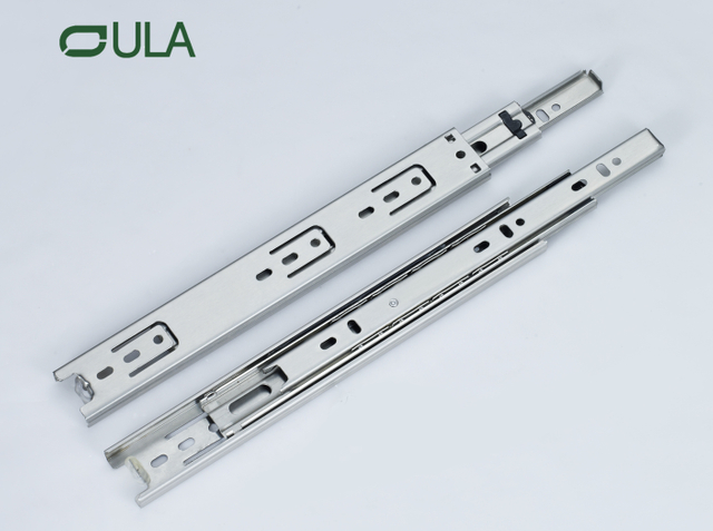 Moderne 35-mm-Teleskopkanalschubladen-Läufer Rutsch Rail Dreifachgefalte Edelstahlkugellager Schränke Tische Küche Gebrauch