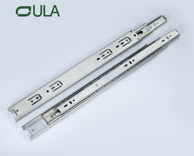 45 mm Dreifachfalt Vollverlängerung Teleskop aus Edelstahlschubladen -Schienenmöbel -Hardware für Büroschränke