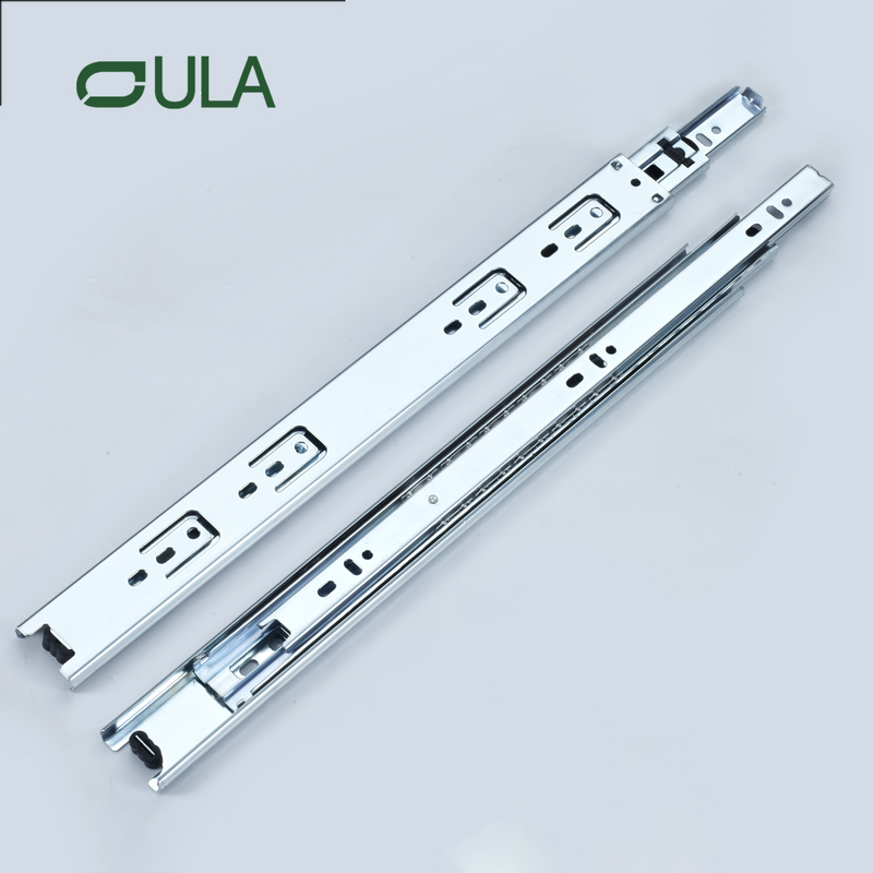 40 mm Breite Teleskopkugellager Zink/Schwarz gepunktete Finish-Schubladen Runner Folie 3-facher Verlängerung Schublade Folie