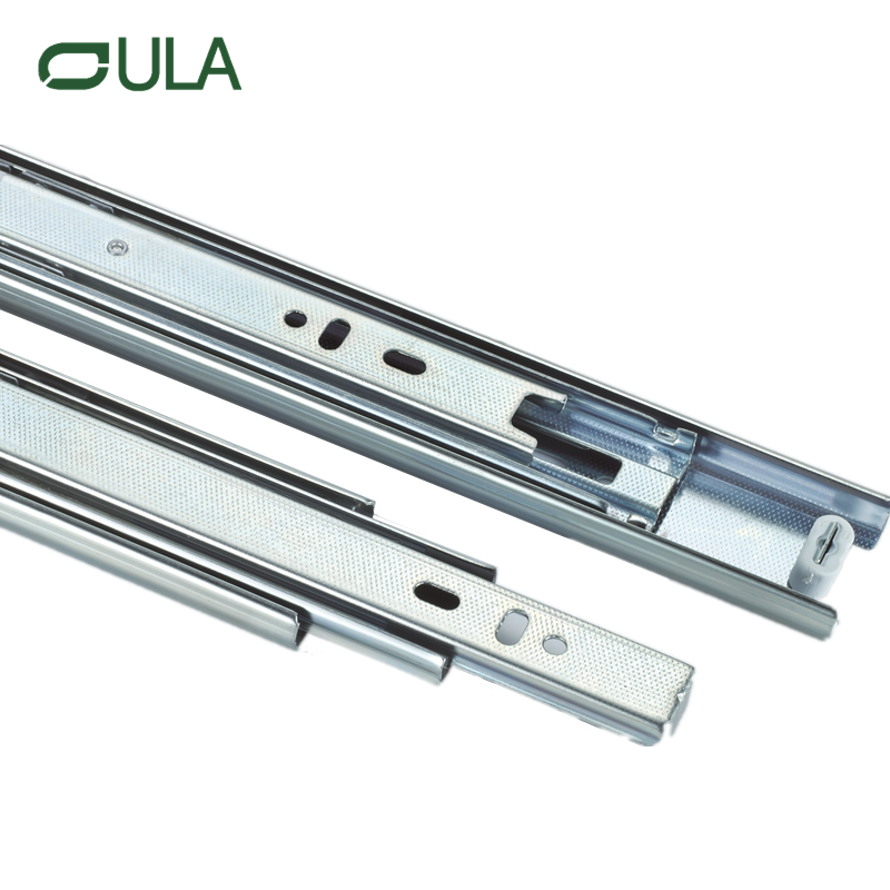 40-mm-Teleskopkanal-Werkzeugkasten-Zink-Finish-Kugellager-Schubladenschiene 