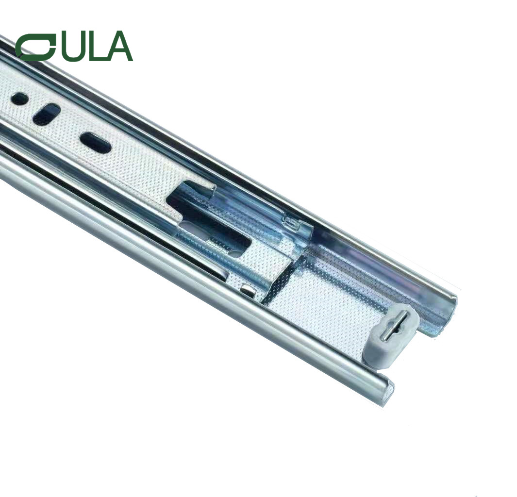 40-mm-Teleskopkanal-Werkzeugkasten-Zink-Finish-Kugellager-Schubladenschiene 