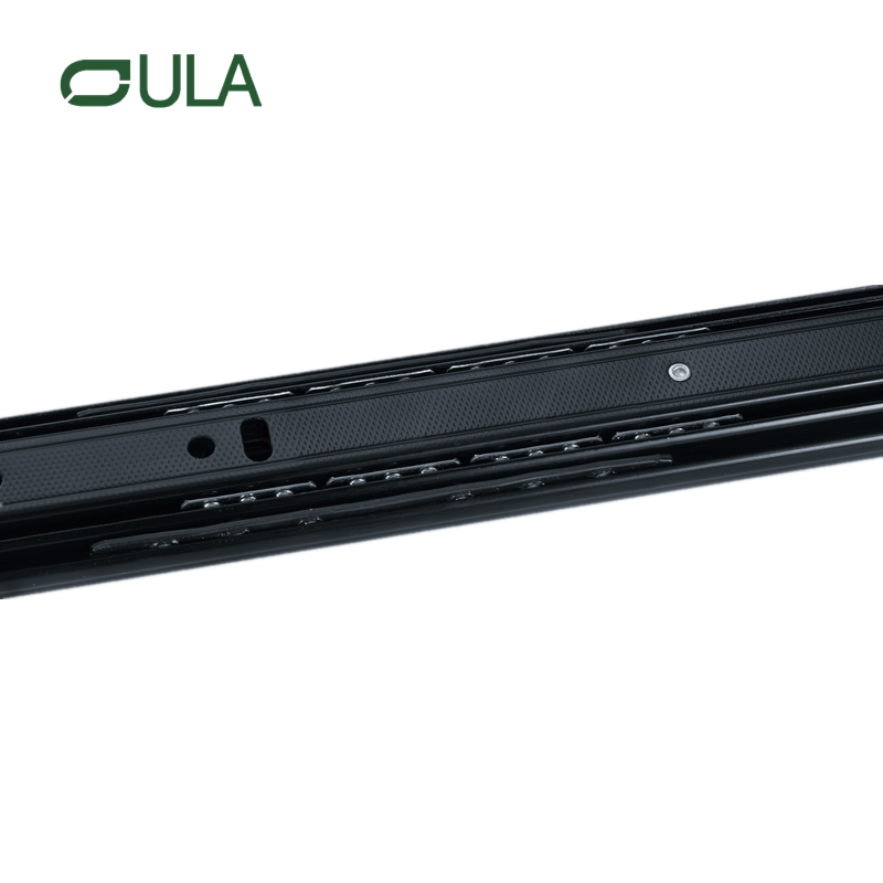 Furniture Hardware 35 mm 3-Fach-Teleskopkanal, schwarzes Finish, Schubladenschiene 