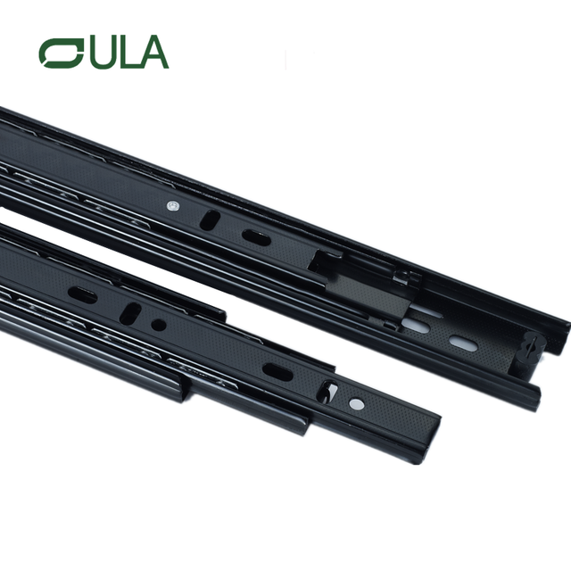 China Professional Factory Telescopic Black Dotted Finish Slide Rail Cabinet Hardware Schubladen Rutsch Rail