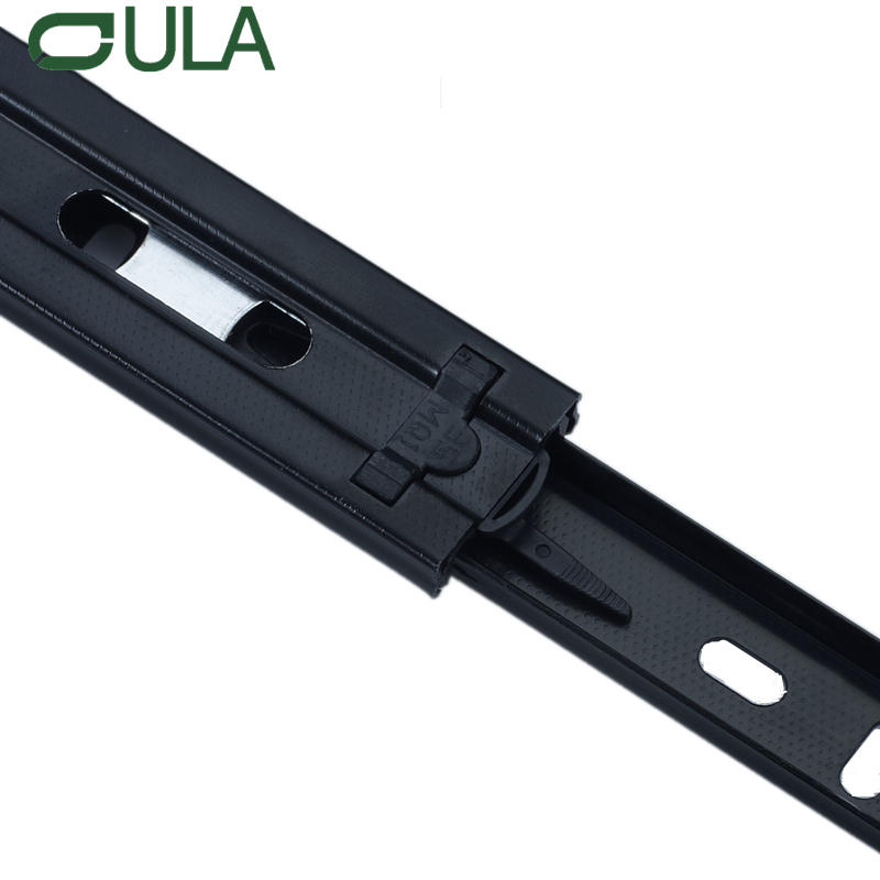 Furniture Hardware 35 mm 3-Fach-Teleskopkanal, schwarzes Finish, Schubladenschiene 