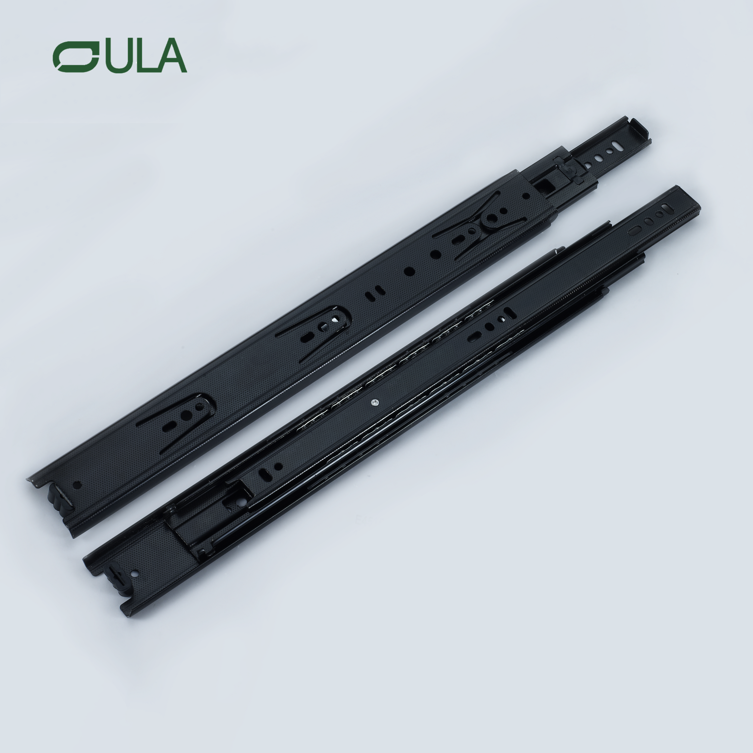 Jieyang Factory 45mm Teleskope Black Finish Metall Box Schublade Rutsch Rail 3-fach Kugellager für Küchen- und Außengebrauch