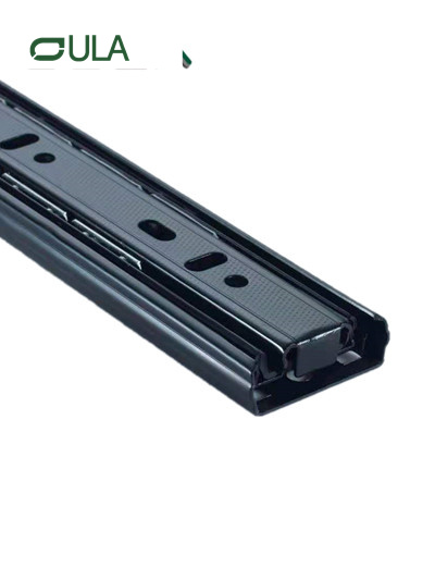 Furniture Hardware 35 mm 3-Fach-Teleskopkanal, schwarzes Finish, Schubladenschiene 