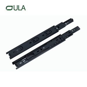 Möbelhardware Teleskopkanal Schwarzer Finish -Schubladen Runner 35 mm 3fache Kugellagerrutschen für Schrank